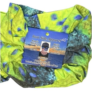 Port Side Apparel Sun Shield Neck Gaiter Face Mask Mahi Fishing Buff New