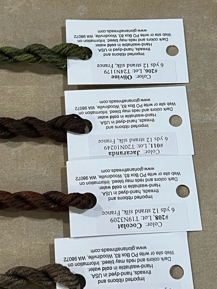 11 Skeins Gloriana Embroidery Floss Thread Skeins, 6 yds 12 Stand Silk each - Image 2 of 4