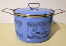 PENTOLA SILTAL EGIZIA CON GEROGLIFICI SMALTATA - RARO DESIGN UNICO VINTAGE