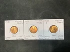 United States 1948 P,D,S (Year Set) Lincoln Cent Red UNC 3 Coin Lot.  10886