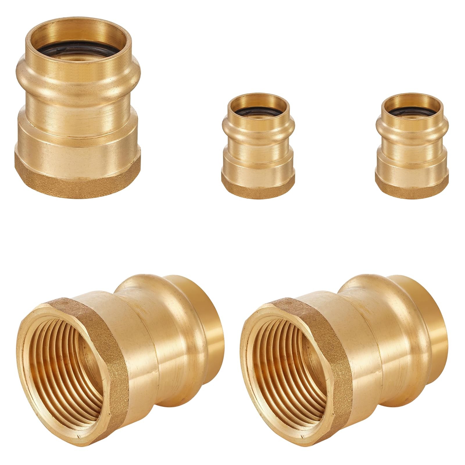 5 PCS 1/2 Inch Copper Press Female Adapter Fitting 1/2 Press Fit x 1/2 FNPT