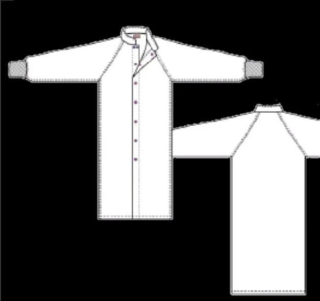 1 Muñeca tejida reutilizable frontal con botón de protección para servicios de sala limpia Prudential Foto 2 de 3