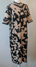 Calvin Klein M Short Sleeve Mock Neck Abstract Print Sweater Midi Dress