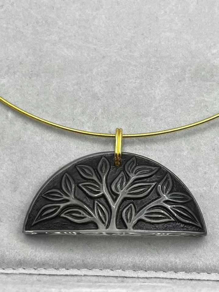 Collana con ciondolo in cristallo albero della vita Lalique Paris catena... - Immagine 2 di 4