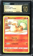 Pokemon TCG Fusion Strike #032 Growlithe Non-Holo CGC 10 PRISTINE