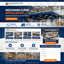 Mezzanine Floor Installer Website Design | WordPress + Hosting + Domain