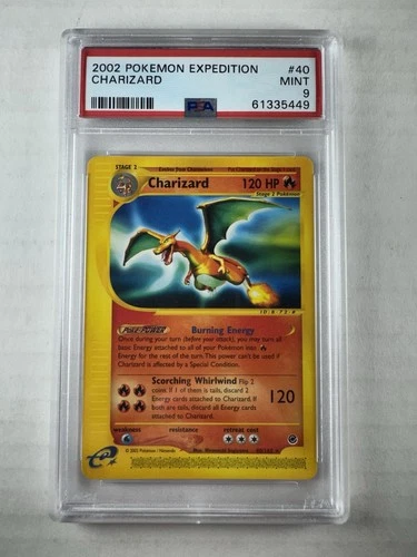 Pokémon TCG Charizard Expedition Base Set Rare Card 40/165 Psa 9