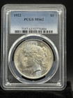 1922 Peace Silver Dollar PCGS MS62 $1 Certified 90% Silver Coin — photo 2