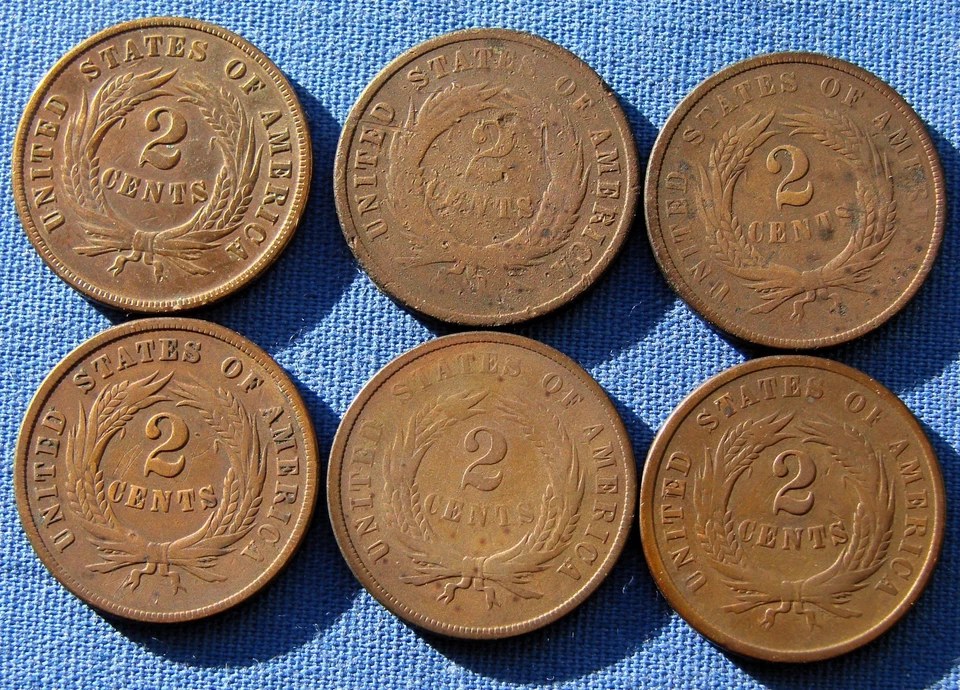 *NICE LOT OF (6) TWO CENT PIECES 1864, 65, 67, 68, 69, & 1871 - ESTATE FRESH* - Image 4 of 4