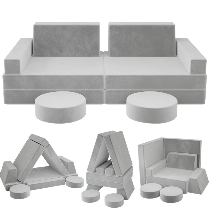Sofá modular para niños de 10 piezas sofá para sala de juegos, sofá interior para niños pequeños Foto 2 de 4