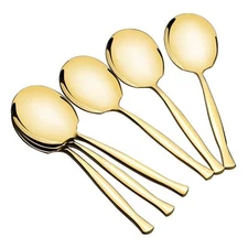 Large Serving Spoons set of 6 Pieces Stainless Steel Large Buffet Serving Ute...