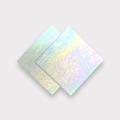 2 Pack White Opaque Luminescent COE 96 Fusible Glass Sheets / Mosaic Squares