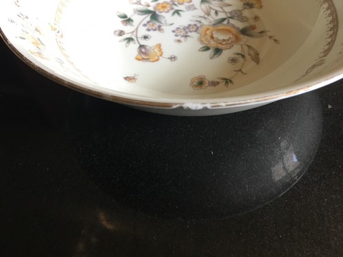 Vintage Mikasa M2003 Peony Rose 2 chop plates and serving bowl - Afbeelding 4 van 6