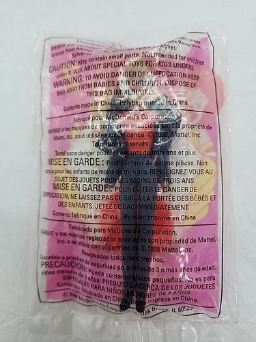 Figura de juguete McDonald's Happy Meal 1998 con ropa y base - nueva en paquete - Imagen 2 de 3