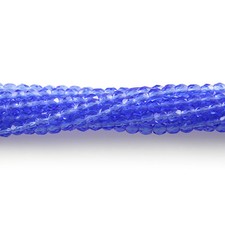 Sapphire Blue Transparent - 50 4mm Round Faceted Czech Glass Fire Polish Beads