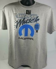 Gray T-Shirt - Mopar High Octane American Muscle w/ Blue M Logo / Emblem