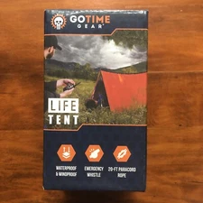 Go Time Gear Life Tent Emergency Survival Shelter 2 Person w/ Emergency Whistle