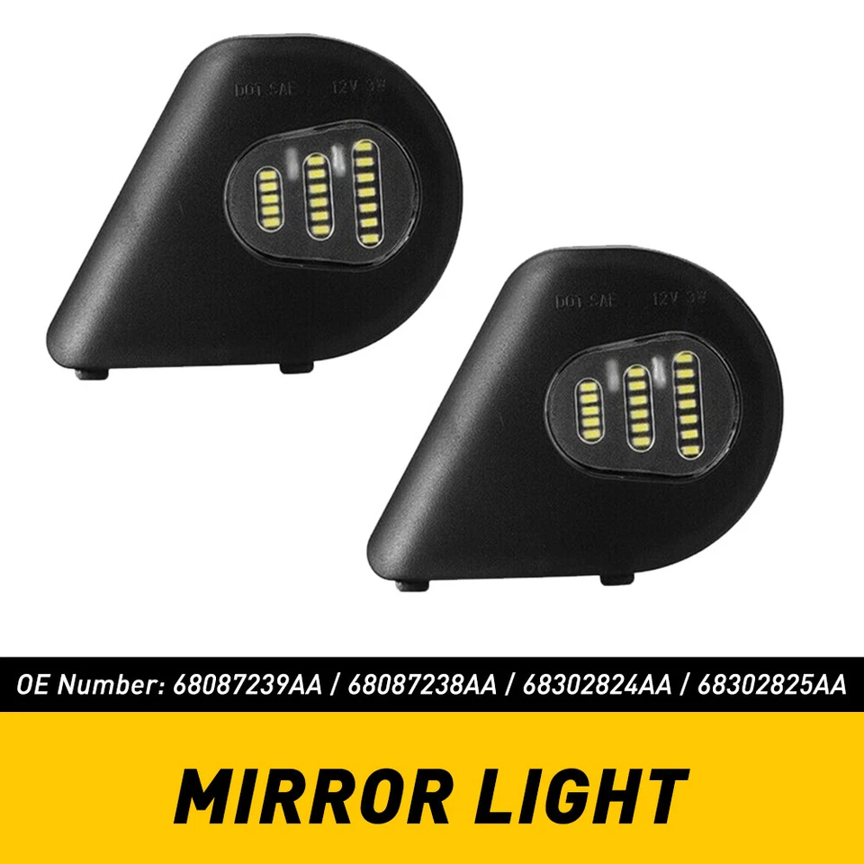 Luces LED de charco de espejo retrovisor lateral derecho/izquierdo para Dodge Ram 2500 1500 3500 4500 5500 Foto 2 de 4