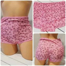Bali Nylon Floral Print Panty Full Cut Brief Silky PINK Baby Doll 9/2XL 2633