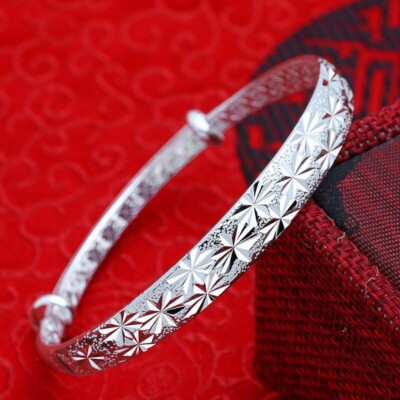 Vintage Handmade 925 Sterling Silver Gypsophila Bracelet Hand