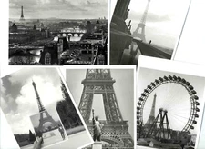 Vintage French Black and While Photographic Post Card Eiffel Tower Paris