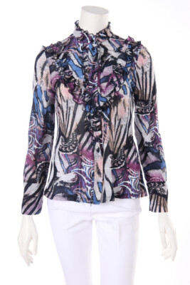 comma Shirt Blouse Mesh Frills Volants D 38 multicolor