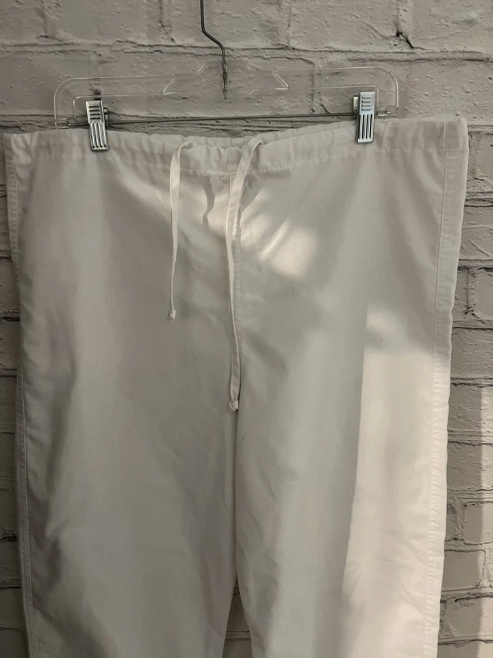 Брюки Barco белые скраб на шнурке прямые женские размер Small - Изображение 2 из 4