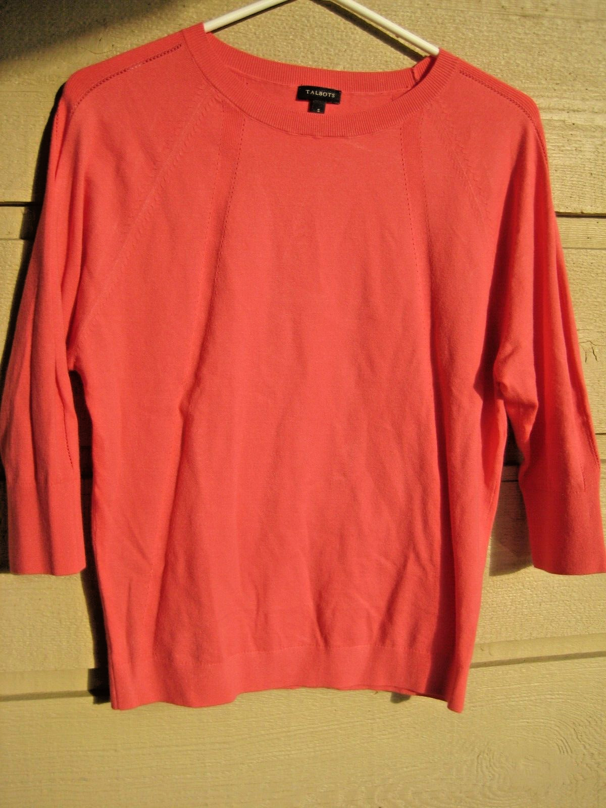 Talbots peach S pullover lightweight sweater ¾ sl… - image 1