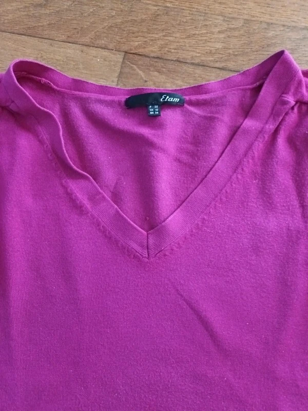 pull femme rose fuschia uni ETAM taille 38