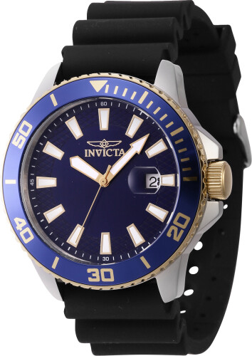 Мужские кварцевые часы Invicta 46092 Pro Diver с синим циферблатом и 3 стрелками