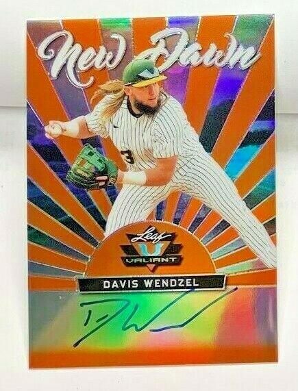 Davis Wendzel 2019 Leaf Valiant ORANGE Refractor Autograph Auto