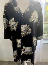 Campia Moda Vintage Hawaiian Print Button-Up Shirt Relaxed Fit size L