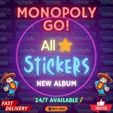 Monopoly go Stickers 1 ⭐- 5 ⭐ All Stickers Available | CHEAPEST🔥SUPER FAST⚡24/7