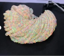 Opal Beads,Welo Fire Opal Gemstone Beads,Smooth Roundel Beads,Natural Gemstone