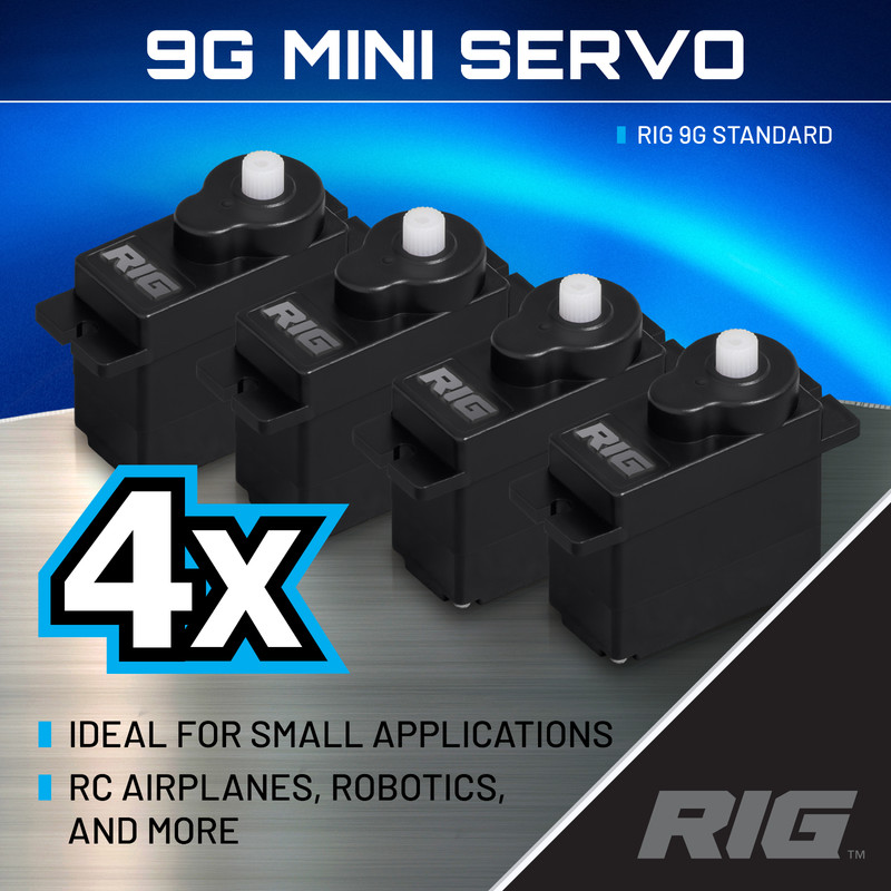 RIG 9G (9.8g) Mini Servo - 4 SERVOS - FREE SHIPPING