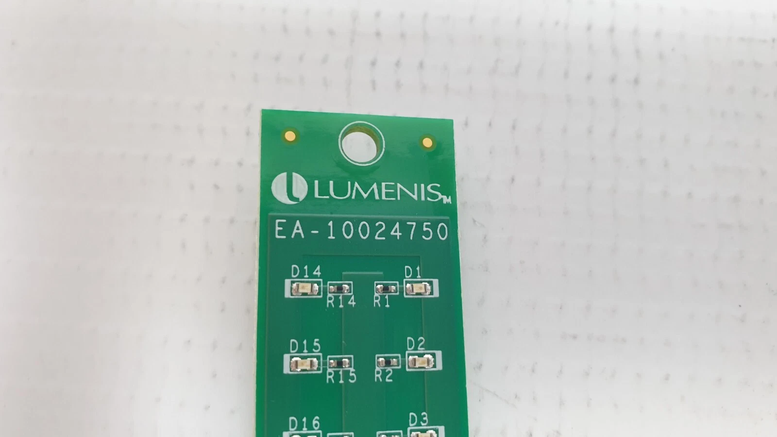 Close-up of the Lumenis logo and EA-10024750 marking on the board