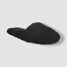 Alfani Women's Black Shearling Slide Boxed Slippers Shoes Size 5-6