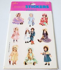 Hallmark Sticker Sheets Victorian Dolls Old Fashioned Children Vintage 1991 NEW