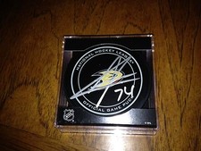 Joseph Cramarossa Anaheim Ducks Autographed Official Game Puck COA with case