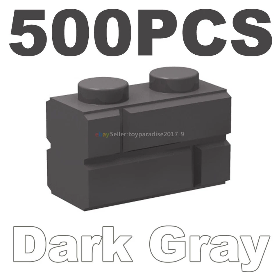 GRIS AZULADO OSCURO 1x2 Ladrillos de Albañilería Piezas Lote a Granel 98283 Juego Castillo 500x Foto 4 de 4