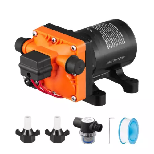 US 12V Water Pressure Diaphragm Pump Self-Priming Pump 55 PSI 3.5 GPM Boat RV - Picture 2 of 7