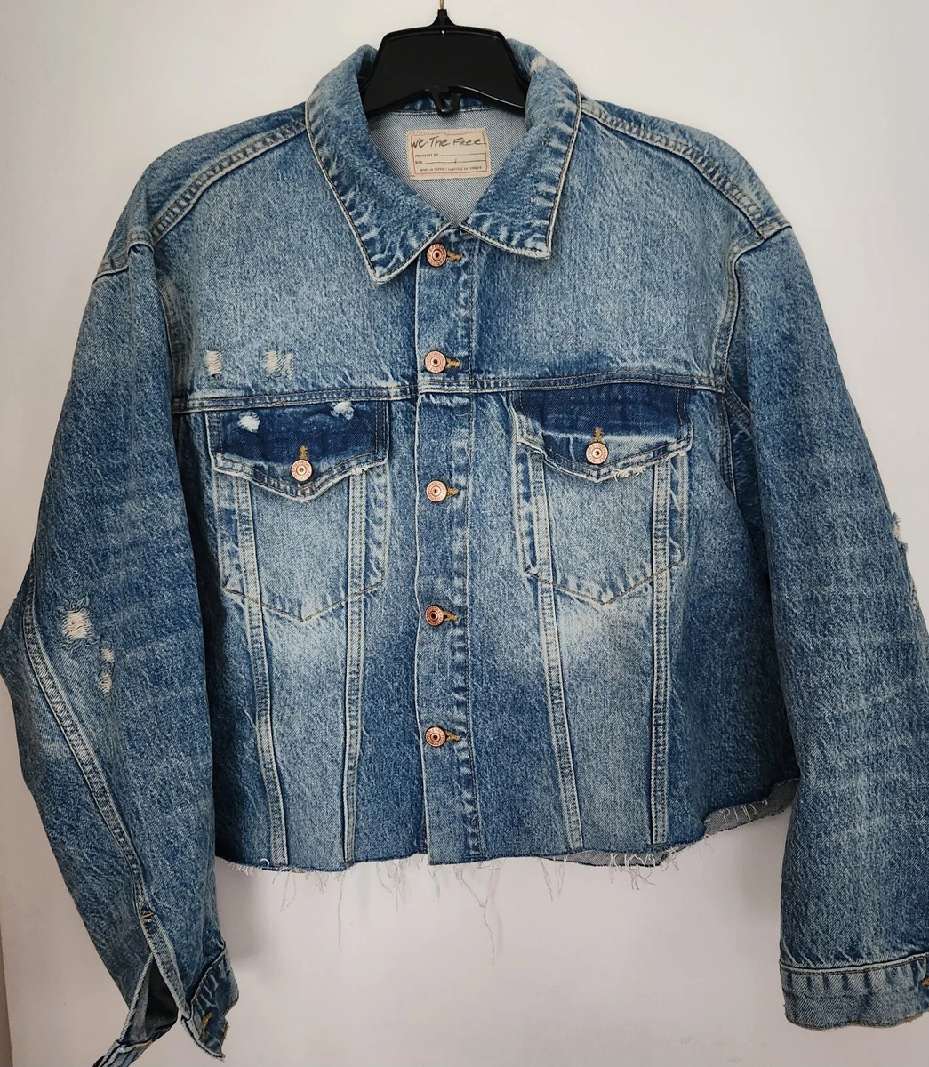 Denim jacket store raw hem