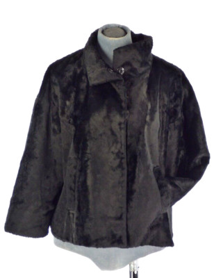 Twin Set Simona Barbieri Jacke Kunstfell Kurzmantel schwarz Gr. M italienische Marke