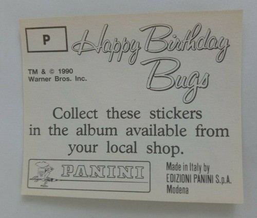 1990 Panini Happy Birthday Bugs (Pick Your Sticker) - Picture 329 of 343