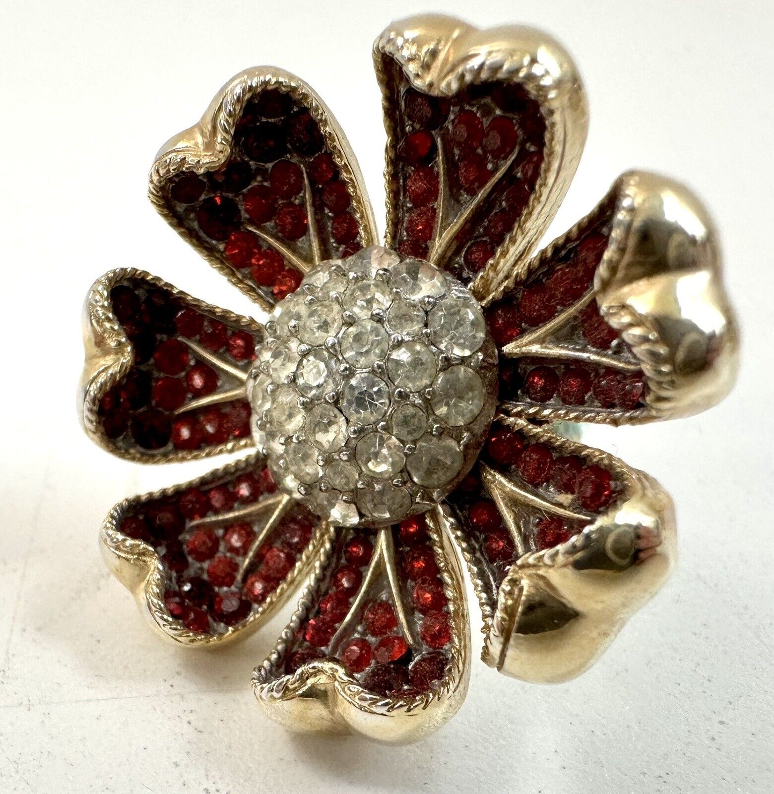 Vintage TRIFARI Crown Flower Earrings  - Rare! - image 5
