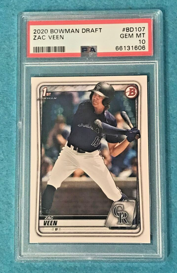 ZAC VEEN Prospect 2020 1st Bowman #BD-107 PSA 10 Gem Mint Colorado