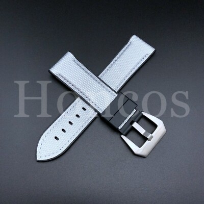24mm Fits for Panerai 44mm Luminor Case Vulcanized Rubber Watch strap band