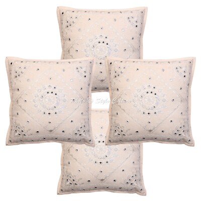 Decorative Home Decor 16 x 16 in Cushion Cover Embroidered Boho Sofa Pillow Case