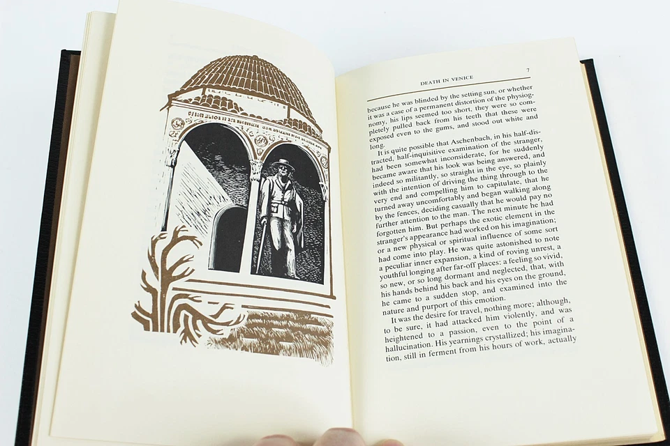 FIVE STORIES by Thomas Mann Full Leather Binding Robert Borja Illustrations Foto 3 de 4