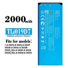 Battery For alcatel 1 5033X 5033J-T-D-G-M Tli019D7 Internal Replacement 2000mAh